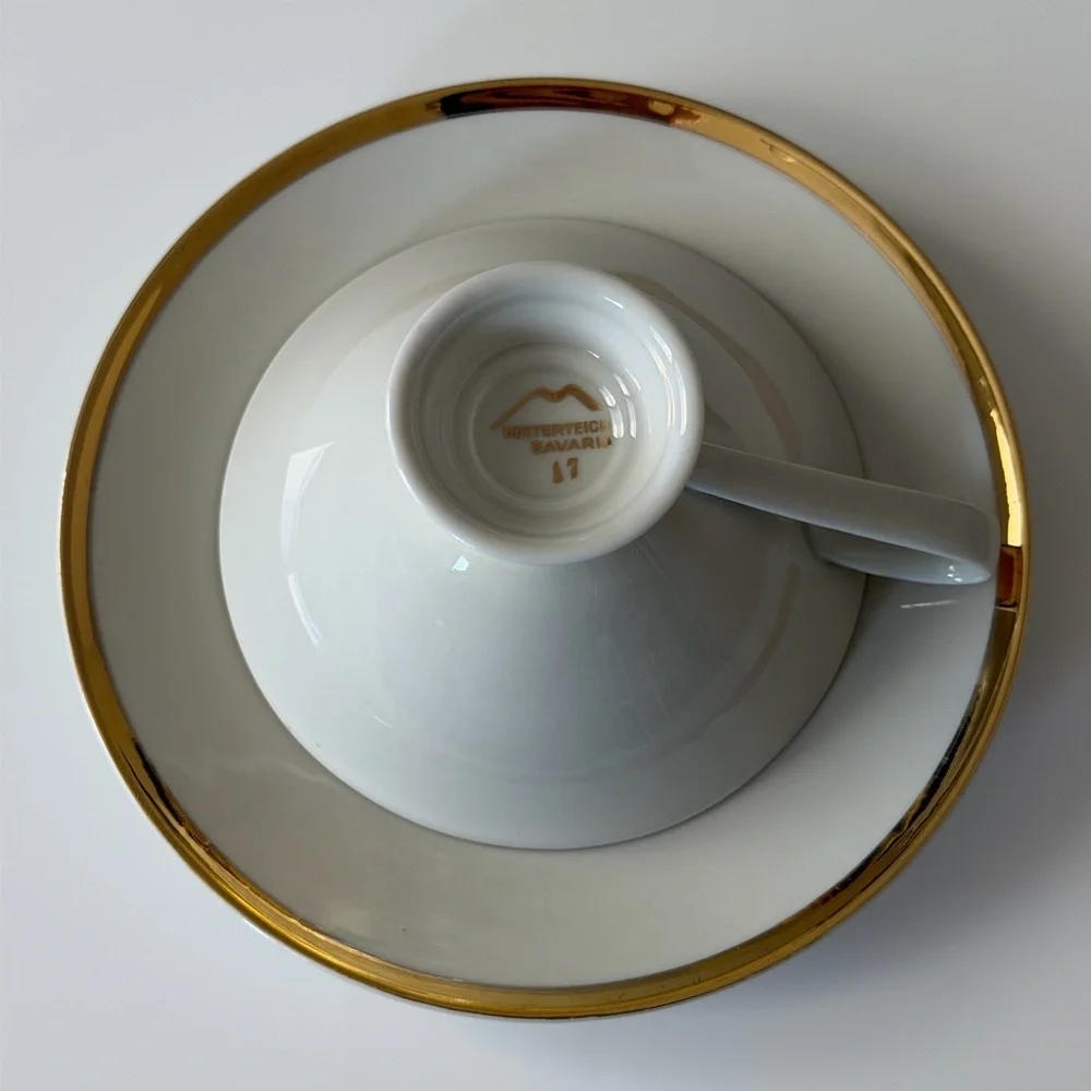 Vintage Mitterteich Bavaria Elegant Porcelain Tea Cup and Saucer Set